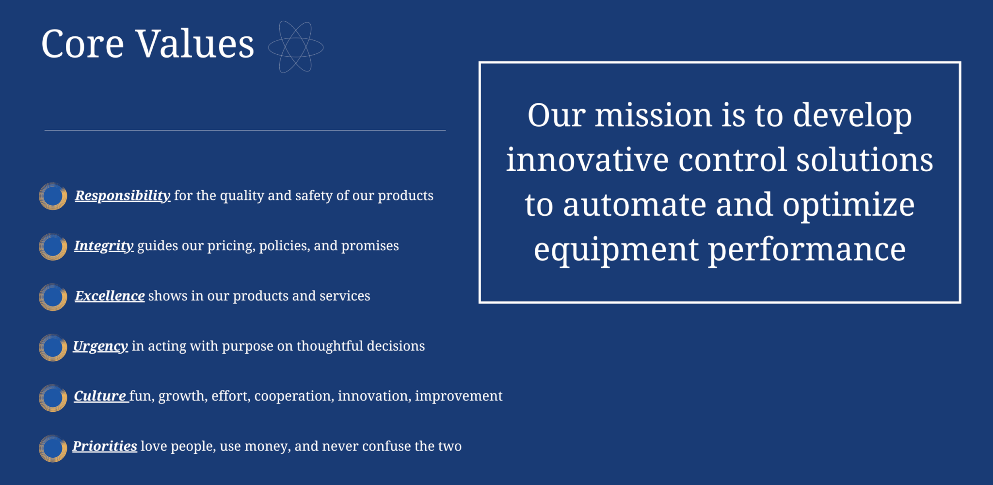 OUR PROCESS (10) Core Values